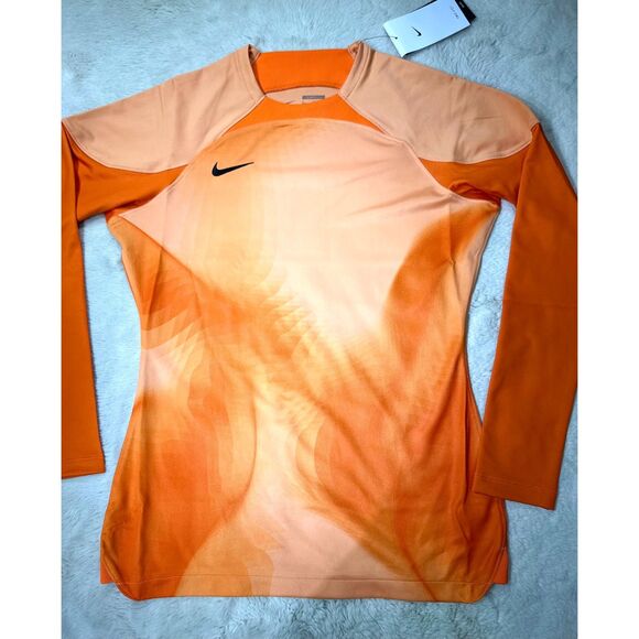 Nike Tops - Nike women's small Football Soccer Goal Keeper futbol Jersey orange DH8226-819